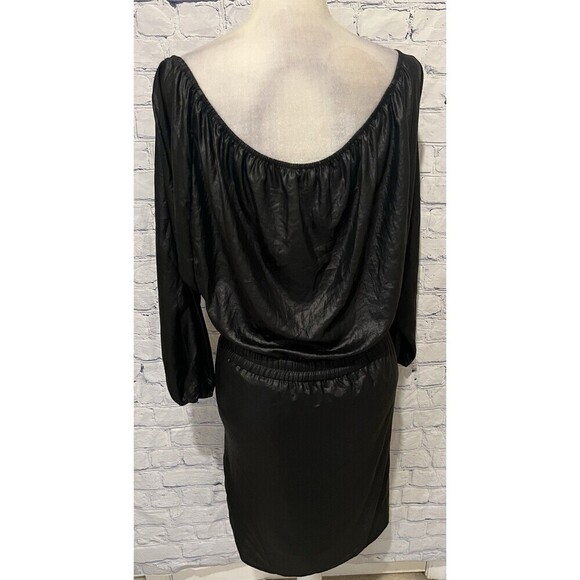 BCBGMAXAZRIA CLADIANA METALLIC BLACK DRESS WITH POCKETS SIZE XXS - Picture 5 of 7